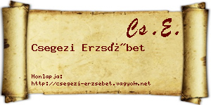 Csegezi Erzsébet névjegykártya