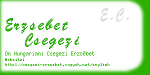 erzsebet csegezi business card
